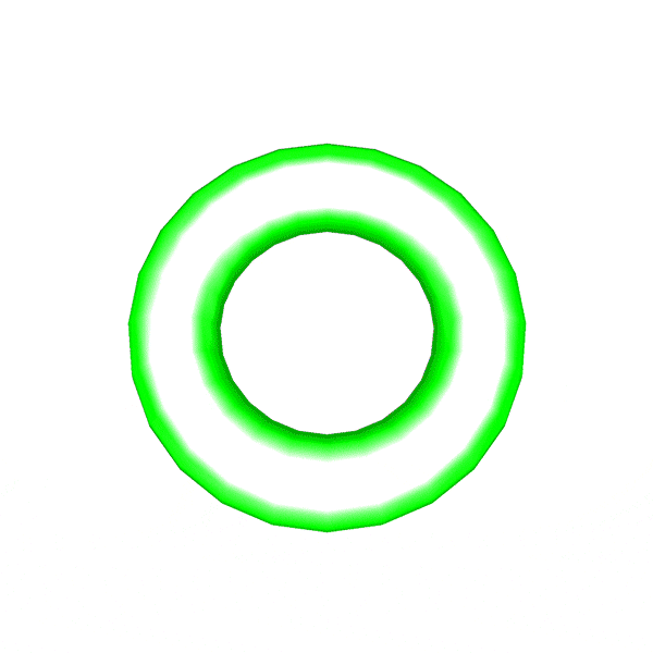 Using a torus that rotates and changes colour depending on which key is pressed.