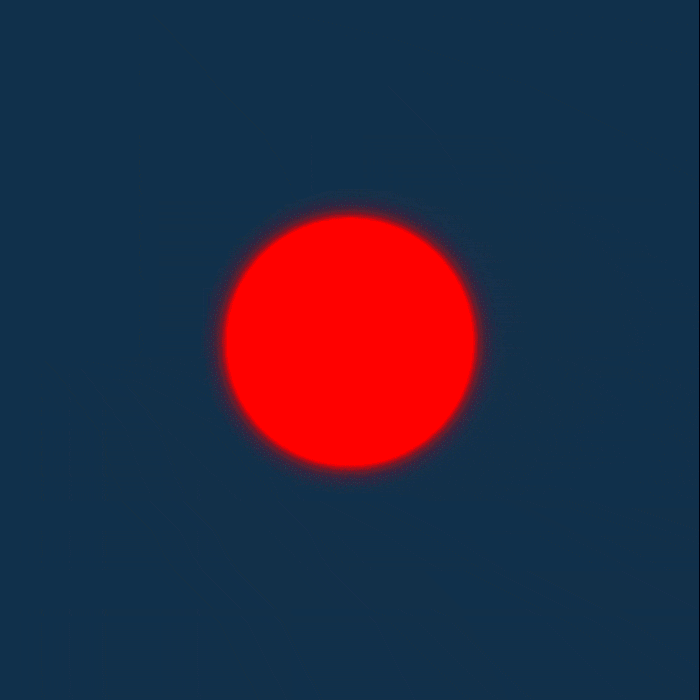 Pulsing effect with softness around the edges of the shape.