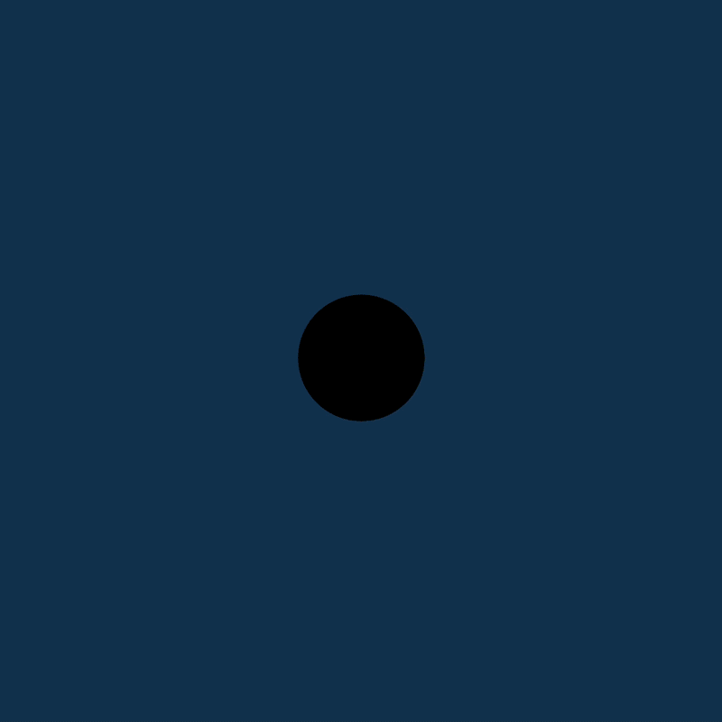 The ellipse moves in the direction of the key each time the keyboard is tapped. It also changes colour depending on which direction it's moving in.