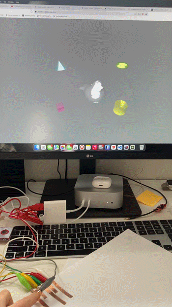 First exploration with the Makey Makey and p5.js. I wanted to start with something really basic.